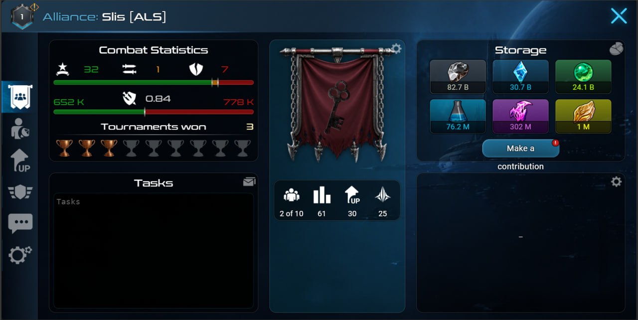 Alliance: stats and vault